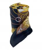 HERMESエルメス）の古着「カレ45　CLIQUETIS クリケティス」｜ブラック×ブラウン