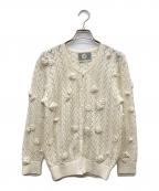 PINK HOUSEピンクハウス）の古着「立体薔薇モチーフカーディガン」｜アイボリー