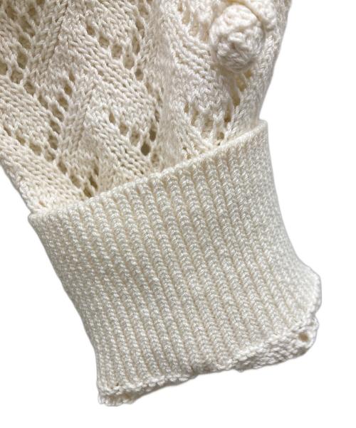 PINK HOUSE（ピンクハウス）PINK HOUSE (ピンクハウス) 立体薔薇モチーフカーディガン アイボリー サイズ:-の古着・服飾アイテム