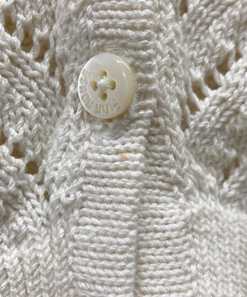 PINK HOUSE（ピンクハウス）PINK HOUSE (ピンクハウス) 立体薔薇モチーフカーディガン アイボリー サイズ:-の古着・服飾アイテム