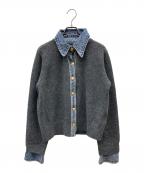PLUS OTO.HAプラスオトハ）の古着「デニム×ニットシャツ」｜グレー
