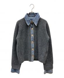 PLUS OTO.HA（プラスオトハ）の古着「デニム×ニットシャツ」｜グレー