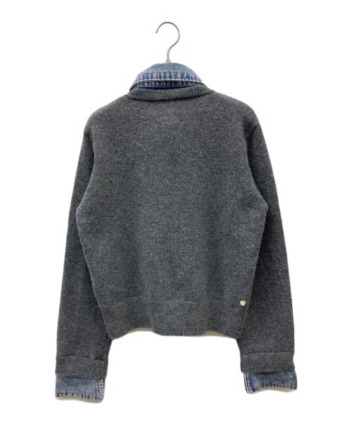 PLUS OTO.HA（プラスオトハ）PLUS OTO.HA (プラスオトハ) デニム×ニットシャツ グレー サイズ:-の古着・服飾アイテム