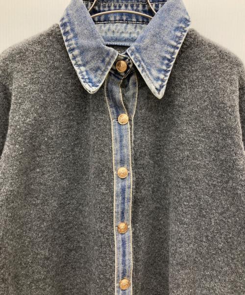 PLUS OTO.HA（プラスオトハ）PLUS OTO.HA (プラスオトハ) デニム×ニットシャツ グレー サイズ:-の古着・服飾アイテム