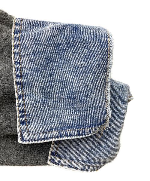 PLUS OTO.HA（プラスオトハ）PLUS OTO.HA (プラスオトハ) デニム×ニットシャツ グレー サイズ:-の古着・服飾アイテム