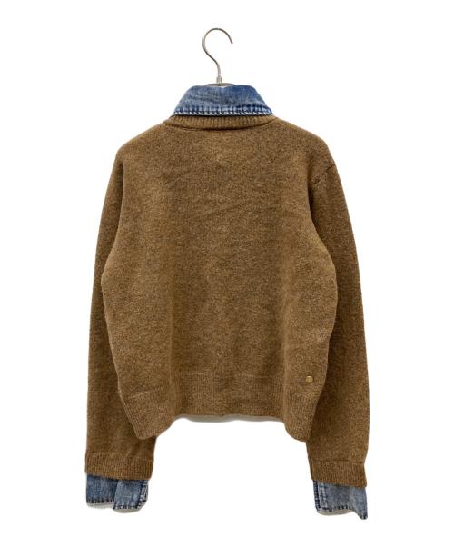 PLUS OTO.HA（プラスオトハ）PLUS OTO.HA (プラスオトハ) デニム×ニットシャツ ブラウン サイズ:-の古着・服飾アイテム