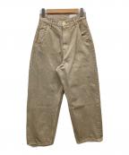 upper hightsアッパーハイツ）の古着「conte別注 ハイライズシルエット デニムパンツ」｜ベージュ