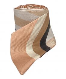 FENDI（フェンディ）の古着「W. WRAPPY ストライプシルクスカーフ」｜ピンクベージュ