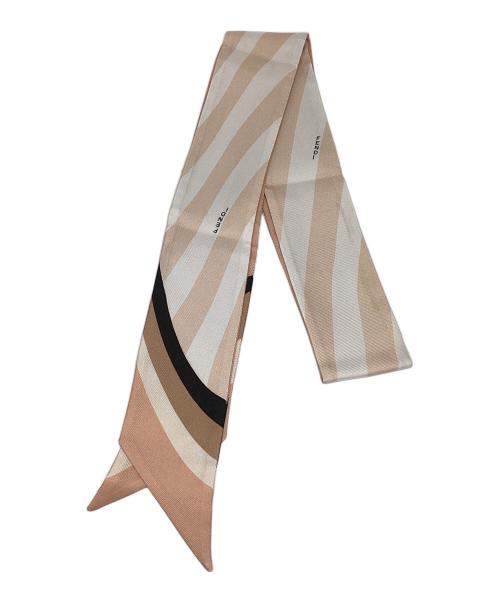 FENDI（フェンディ）FENDI (フェンディ) W. WRAPPY ストライプシルクスカーフ ピンクベージュ サイズ:-の古着・服飾アイテム