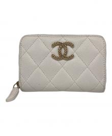 CHANEL（シャネル）の古着「マトラッセ クラシック ジップコインパース」｜アイボリー
