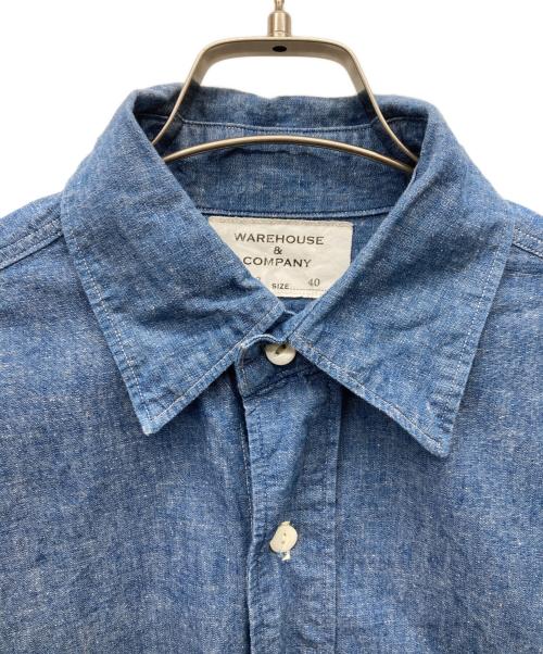 WAREHOUSE（ウエアハウス）WAREHOUSE (ウエアハウス) NEW DEAL PROGRAMS WORK SHIRTS ブルー サイズ:40の古着・服飾アイテム