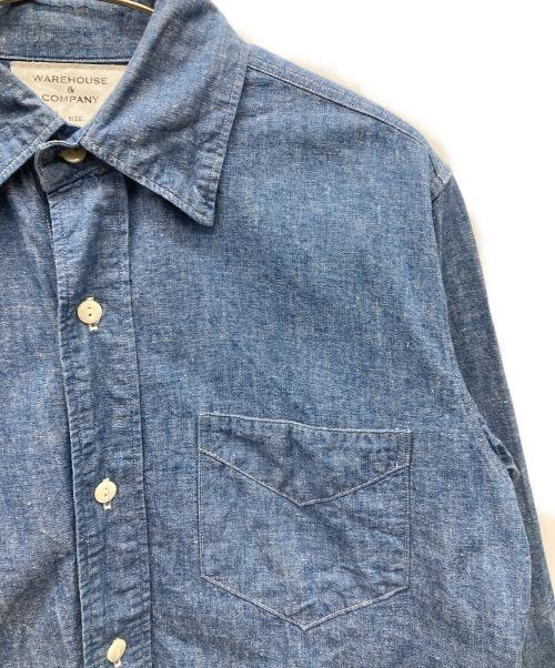 WAREHOUSE（ウエアハウス）WAREHOUSE (ウエアハウス) NEW DEAL PROGRAMS WORK SHIRTS ブルー サイズ:40の古着・服飾アイテム