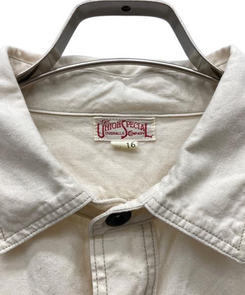 freewheelers（フリーホイーラーズ）FREEWHEELERS (フリーホイーラーズ) UNION SPECIAL OVERALLSワークシャツ キナリ サイズ:16の古着・服飾アイテム