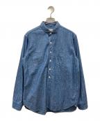 WAREHOUSEウエアハウス）の古着「ROUND COLLAR CHAMBRAY SHIRTS」｜ブルー
