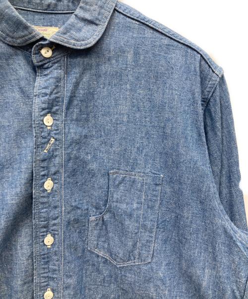 WAREHOUSE（ウエアハウス）WAREHOUSE (ウエアハウス) ROUND COLLAR CHAMBRAY SHIRTS ブルー サイズ:40の古着・服飾アイテム