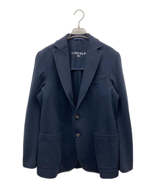 CIRCOLO 1901（チルコロ1901）Circolo 1901 (チルコロ1901) カシミヤタッチ ジャージージャケット ネイビー サイズ:48の古着・服飾アイテム