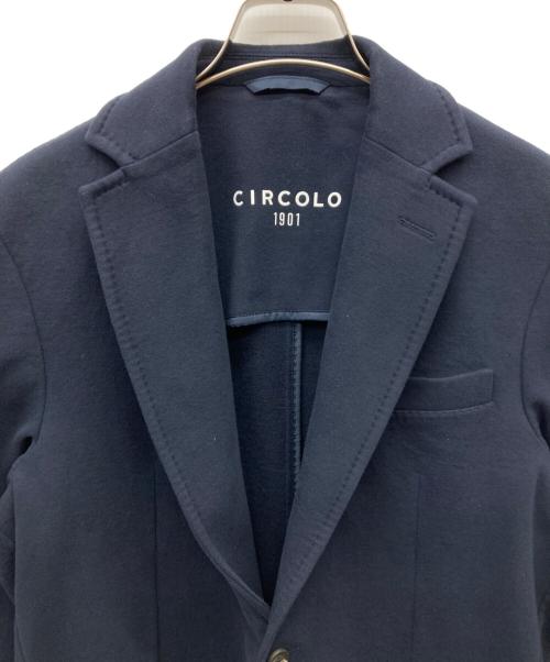 CIRCOLO 1901（チルコロ1901）Circolo 1901 (チルコロ1901) カシミヤタッチ ジャージージャケット ネイビー サイズ:48の古着・服飾アイテム
