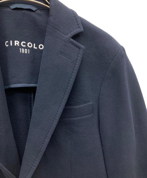CIRCOLO 1901（チルコロ1901）Circolo 1901 (チルコロ1901) カシミヤタッチ ジャージージャケット ネイビー サイズ:48の古着・服飾アイテム