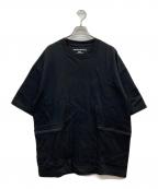 WHITE MOUNTAINEERINGホワイトマウンテ二アニング）の古着「SIDE POCKET TーSHIRT」｜ブラック