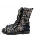CASADEI (カサディ) チェーンデザインツイードブーツ ブラック×ブルー サイズ:38：12000円