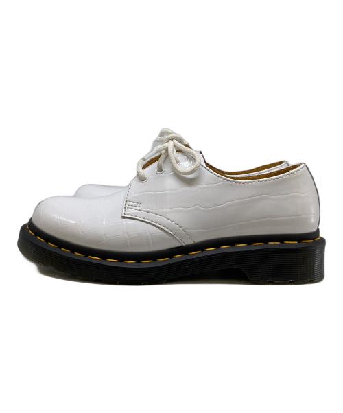 Dr.Martens（ドクターマーチン）Dr.Martens (ドクターマーチン) クロコ型押し 3ホールシューズ ホワイト サイズ:UK4の古着・服飾アイテム