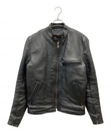 VANSON（バンソン）の古着「TYPE-B シングルライダース レザージャケット」｜ブラック
