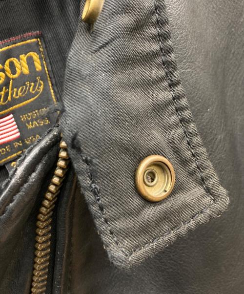 VANSON（バンソン）VANSON (バンソン) TYPE-B シングルライダース レザージャケット ブラック サイズ:38の古着・服飾アイテム