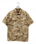 BAPE BY A BATHING APEベイプバイアベイシングエイプ）の古着「MODERN EQUIPMENT カモ柄半袖シャツ」｜カーキ