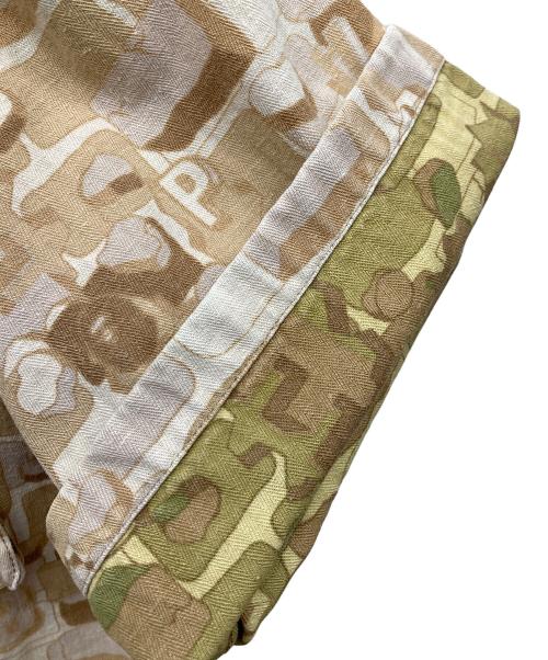BAPE BY A BATHING APE（ベイプバイアベイシングエイプ）BAPE BY A BATHING APE (ベイプバイアベイシングエイプ) MODERN EQUIPMENT カモ柄半袖シャツ カーキ サイズ:Mの古着・服飾アイテム