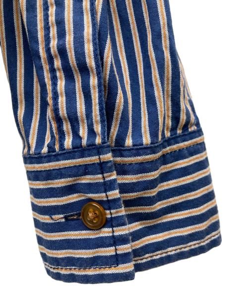 Vivienne Westwood RED LABEL（ヴィヴィアンウエストウッドレッドレーベル）Vivienne Westwood RED LABEL (ヴィヴィアンウエストウッドレッドレーベル) ラウンドカラーストライプシャツ ネイビー サイズ:1の古着・服飾アイテム