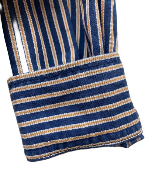 Vivienne Westwood RED LABEL（ヴィヴィアンウエストウッドレッドレーベル）Vivienne Westwood RED LABEL (ヴィヴィアンウエストウッドレッドレーベル) ラウンドカラーストライプシャツ ネイビー サイズ:1の古着・服飾アイテム