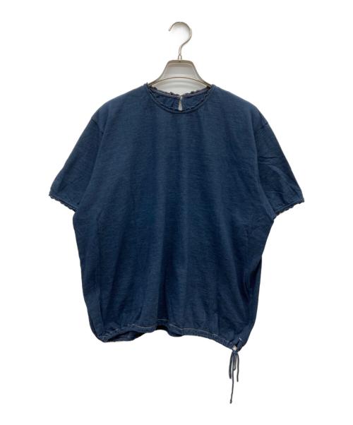45R（フォーティファイブ・アール）45R (フォーティファイブ・アール) レースde天竺Tシャツ インディゴの古着・服飾アイテム