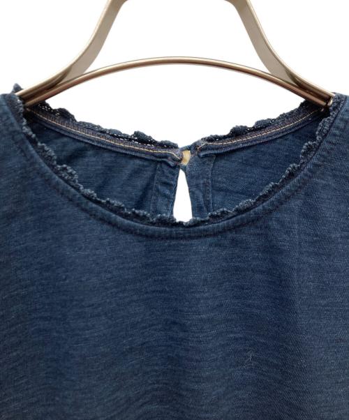 45R（フォーティファイブ・アール）45R (フォーティファイブ・アール) レースde天竺Tシャツ インディゴの古着・服飾アイテム