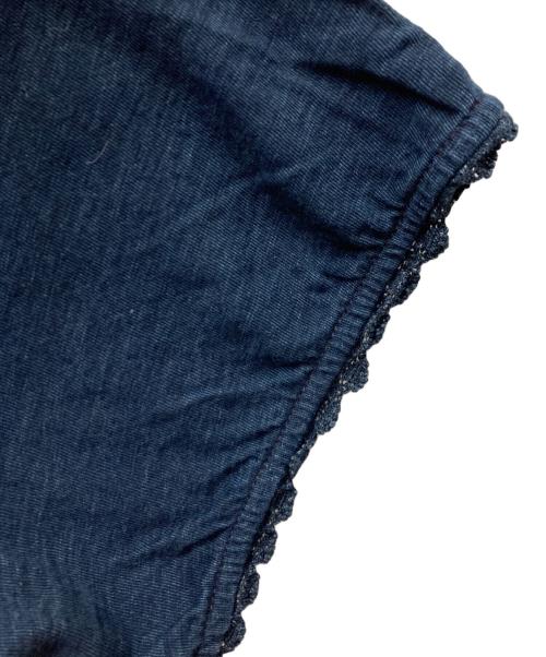 45R（フォーティファイブ・アール）45R (フォーティファイブ・アール) レースde天竺Tシャツ インディゴの古着・服飾アイテム