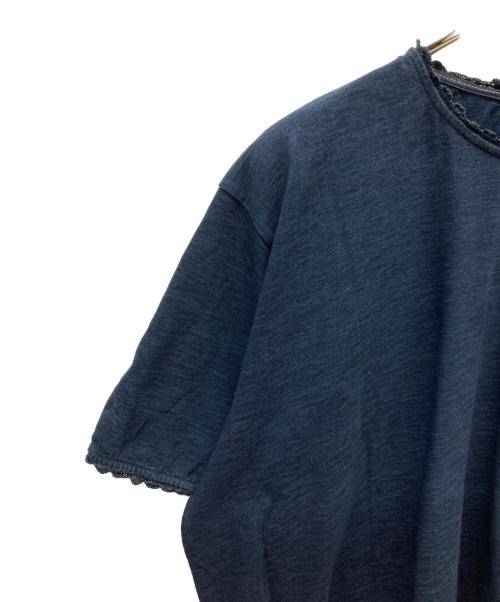 45R（フォーティファイブ・アール）45R (フォーティファイブ・アール) レースde天竺Tシャツ インディゴの古着・服飾アイテム