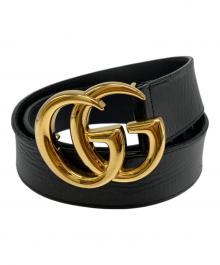 GUCCI（グッチ）の古着「ダブルG シャイニーバックル ワイド ベルト」｜ブラック