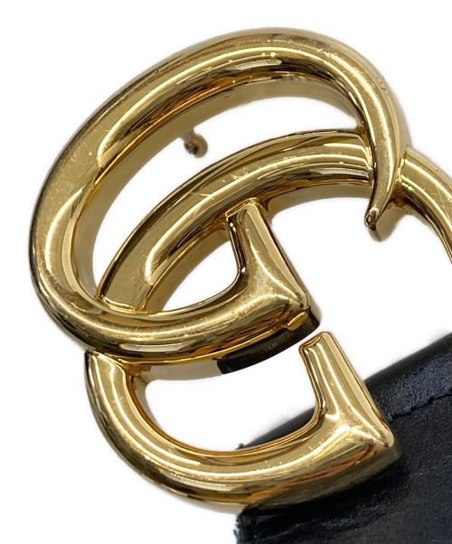 GUCCI（グッチ）GUCCI (グッチ) ダブルG シャイニーバックル ワイド ベルト ブラック サイズ:80･32の古着・服飾アイテム