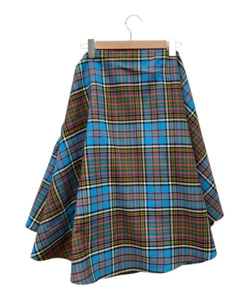 marton mills（マートンミルズ）MARTON MILLS (マートンミルズ) アンダーソンタータンマルスカート スカイブルー サイズ:-の古着・服飾アイテム