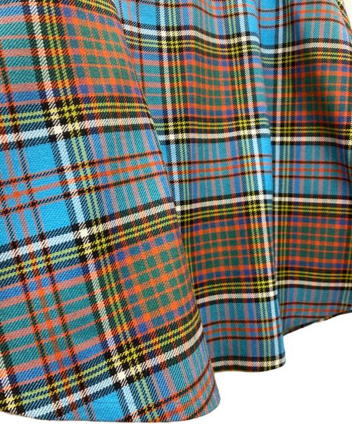 marton mills（マートンミルズ）MARTON MILLS (マートンミルズ) アンダーソンタータンマルスカート スカイブルー サイズ:-の古着・服飾アイテム