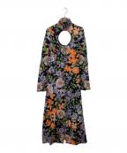 rabanne×H&Mラバンヌ×エイチアンドエム）の古着「ジャカードニット カットアウトワンピース」｜ブラック×マルチカラー