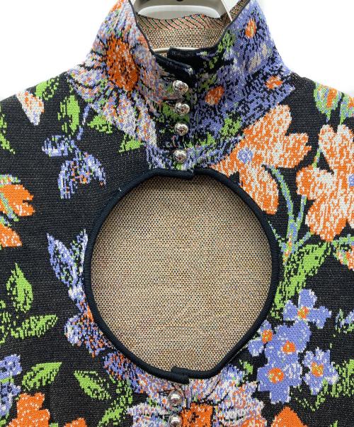 rabanne（ラバンヌ）rabanne (ラバンヌ) H&M (エイチアンドエム) ジャカードニット カットアウトワンピース ブラック×マルチカラー サイズ:XSの古着・服飾アイテム