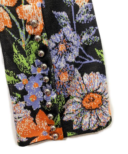 rabanne（ラバンヌ）rabanne (ラバンヌ) H&M (エイチアンドエム) ジャカードニット カットアウトワンピース ブラック×マルチカラー サイズ:XSの古着・服飾アイテム