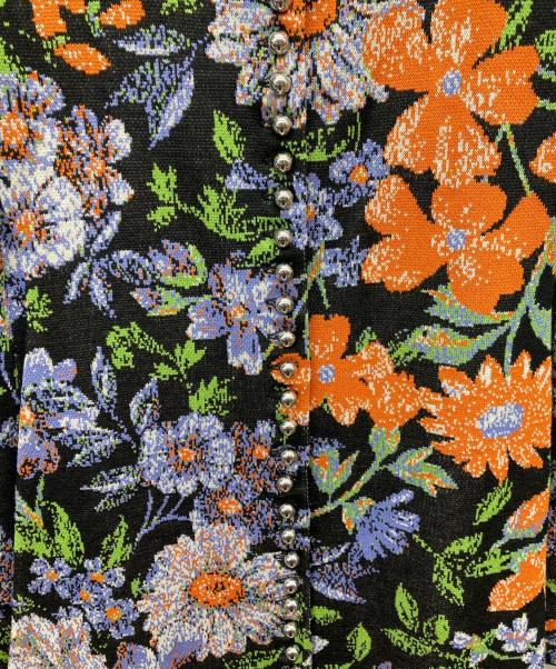 rabanne（ラバンヌ）rabanne (ラバンヌ) H&M (エイチアンドエム) ジャカードニット カットアウトワンピース ブラック×マルチカラー サイズ:XSの古着・服飾アイテム