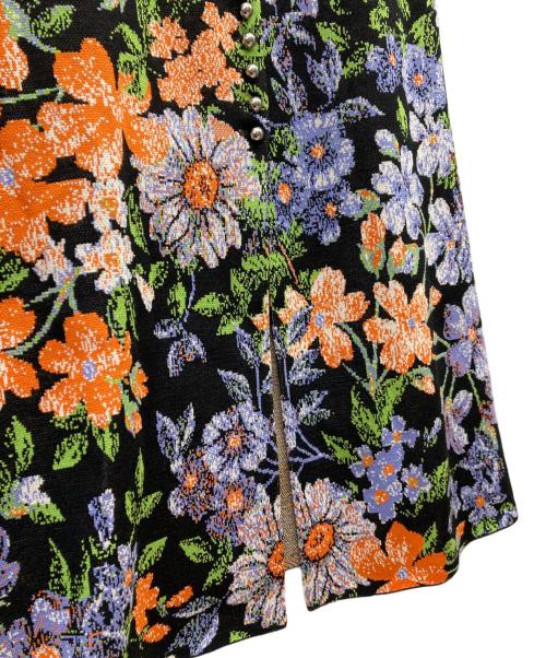 rabanne（ラバンヌ）rabanne (ラバンヌ) H&M (エイチアンドエム) ジャカードニット カットアウトワンピース ブラック×マルチカラー サイズ:XSの古着・服飾アイテム