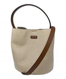 FURLA（フルラ）の古着「ダナエ キャンバス2WAYショルダーバッグ」｜ベージュ×ブラウン