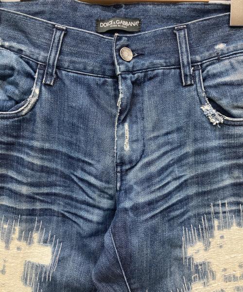 DOLCE & GABBANA（ドルチェ＆ガッバーナ）DOLCE & GABBANA (ドルチェ＆ガッバーナ) 14 CLASSIC ダメージ加工デニムパンツ インディゴ サイズ:48の古着・服飾アイテム