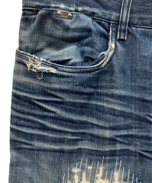 DOLCE & GABBANA（ドルチェ＆ガッバーナ）DOLCE & GABBANA (ドルチェ＆ガッバーナ) 14 CLASSIC ダメージ加工デニムパンツ インディゴ サイズ:48の古着・服飾アイテム