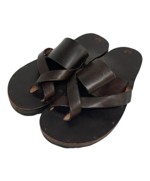 JUTTA NEUMANN（ユッタニューマン）JUTTA NEUMANN (ユッタニューマン) FRANK レザーサンダル ブラウン サイズ:D8の古着・服飾アイテム