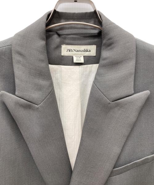 ZARA（ザラ）ZARA (ザラ) nanushka (ナヌーシュカ) ダブルブレストジャケット グレー サイズ:38の古着・服飾アイテム
