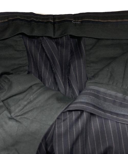 GUCCI（グッチ）GUCCI (グッチ) ピークドラペルストライプスーツ ネイビー サイズ:48の古着・服飾アイテム